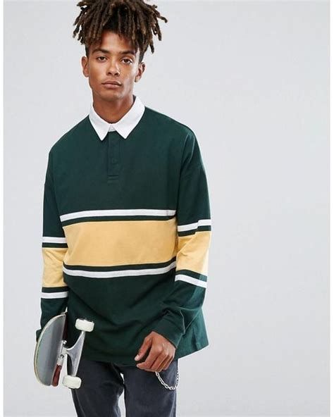 oversized rugby shirt outfit|solid color rugby shirts.